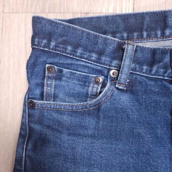 Uniqlo Slim Straight Selvedge Jeans Mens 29x34(31) Blue Kaihara Stretch Mid Rise - Picture 2 of 11